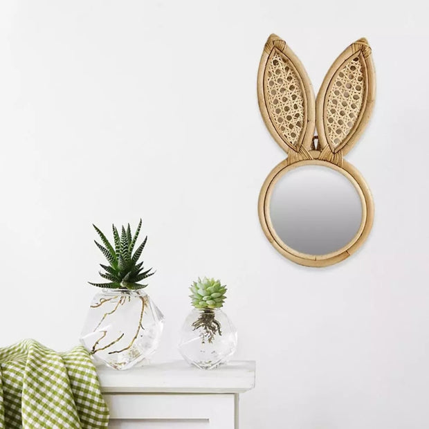 Miroir en Rotin Oreilles de Lapin | LAPINOU