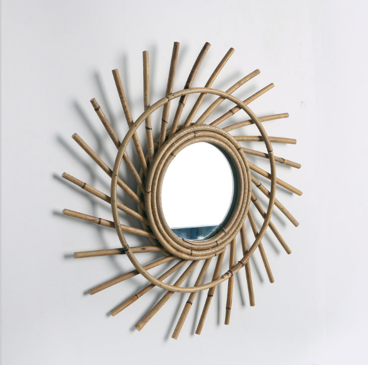 Miroir en Rotin Spirale | SOLAIRE
