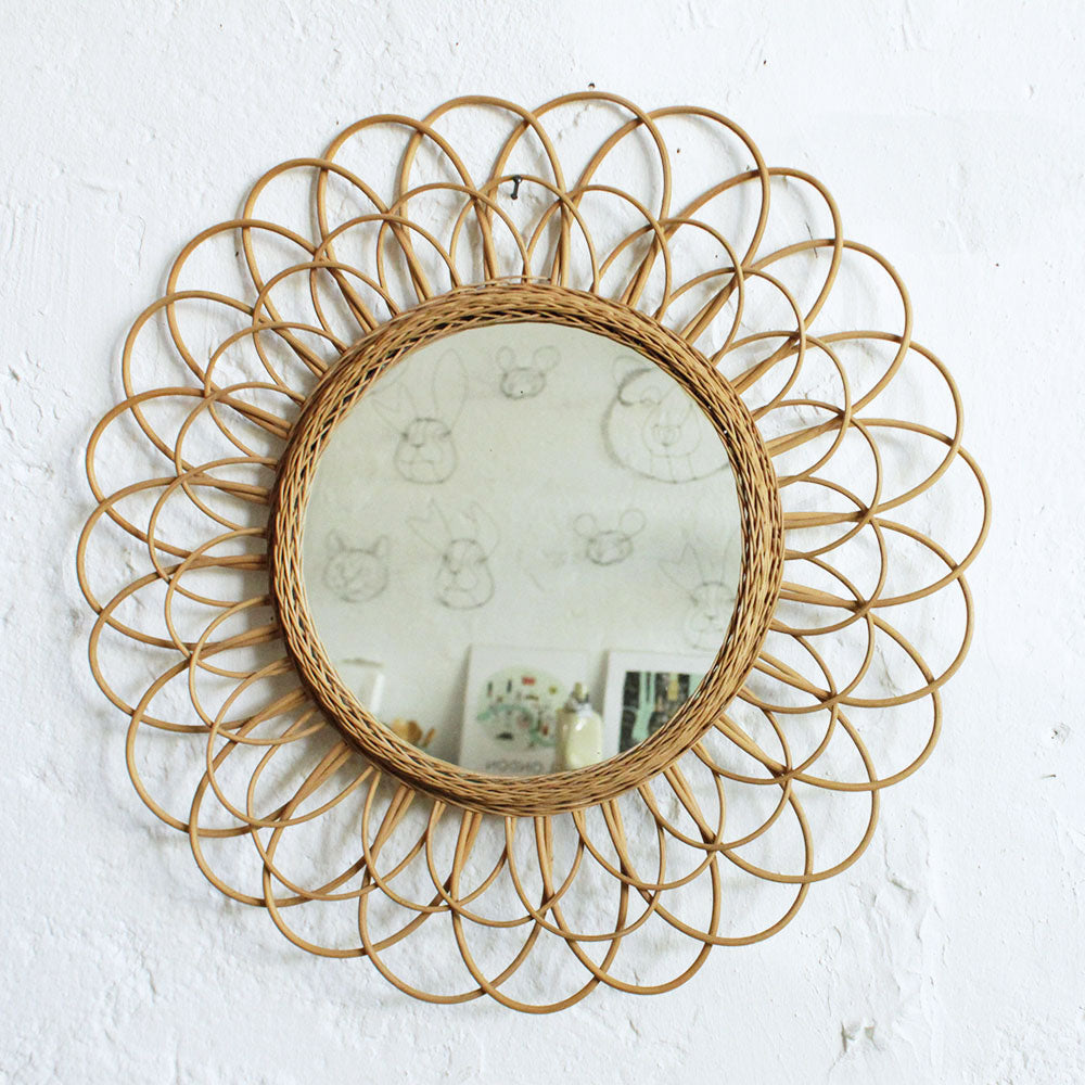 Miroir Rotin Fleur | HARMONIE
