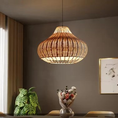 Suspension rotin style chinois loft