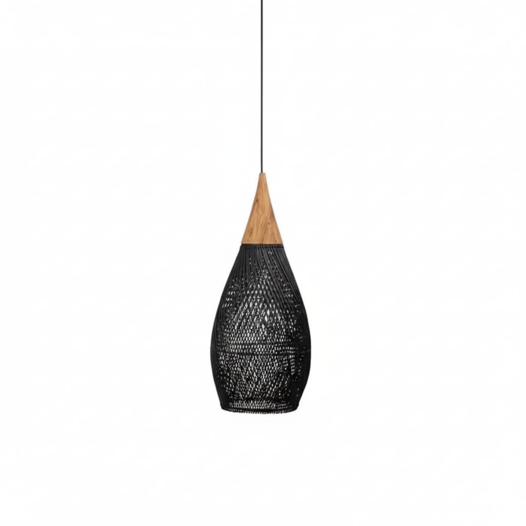 Suspension en Rotin Goutte Noire