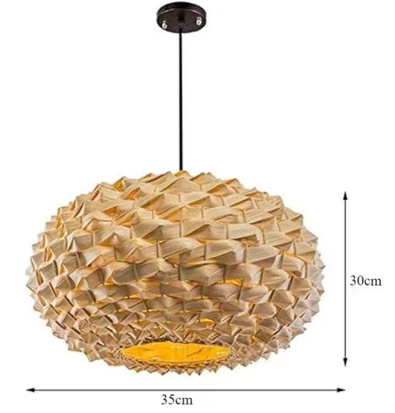 Luminaire en rotin style pic