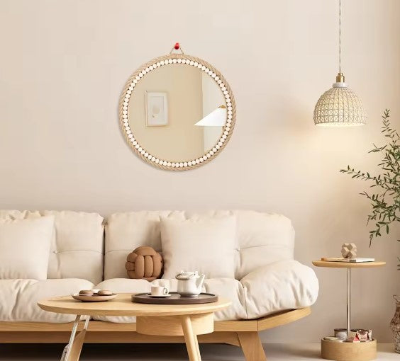 Miroir en rotin boho