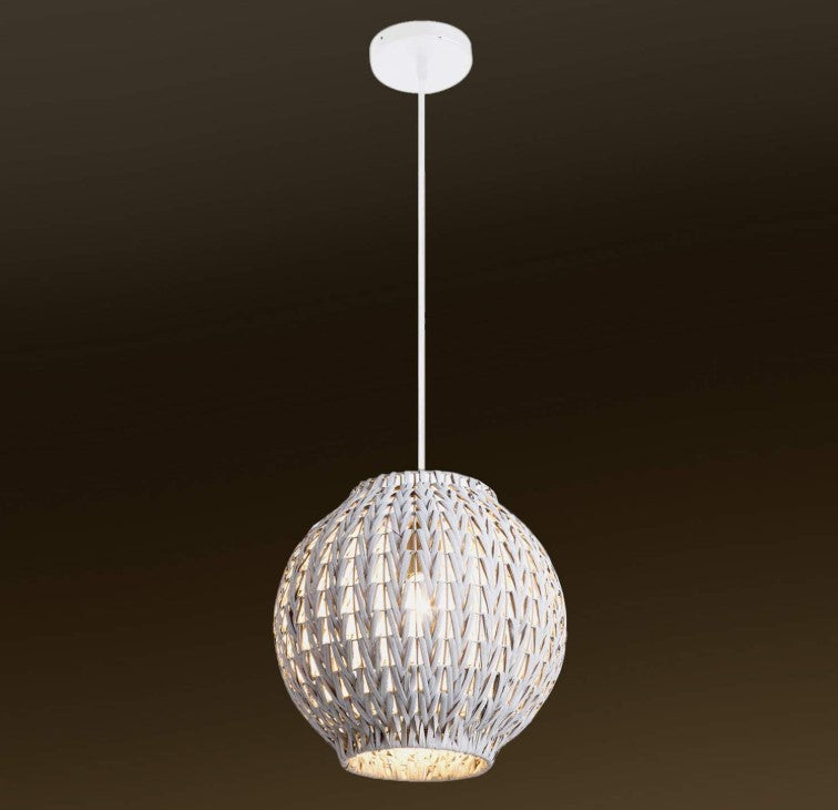 Suspension rotin blanche