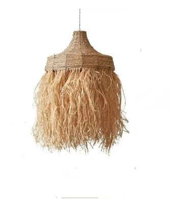 Suspension en rotin vintage Wabi Sabi