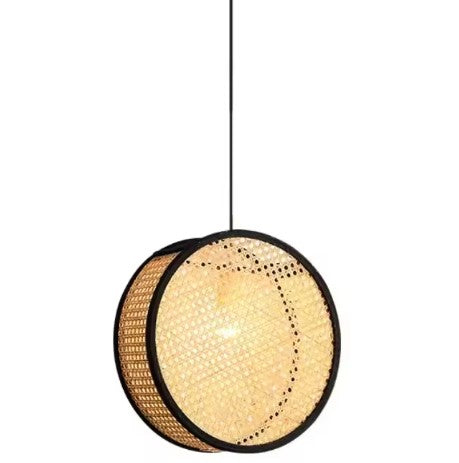 Suspension rotin et bambou moderne