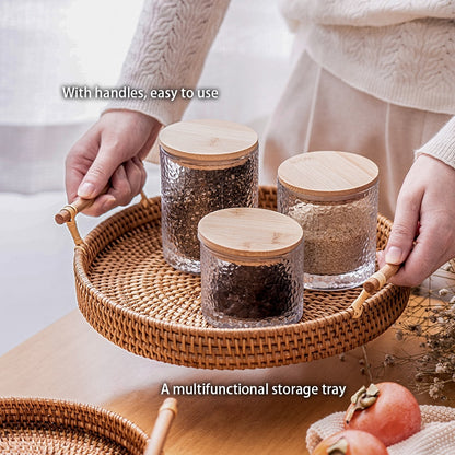 Panier Plateau Rond en Rotin