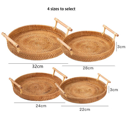 Panier Plateau Rond en Rotin