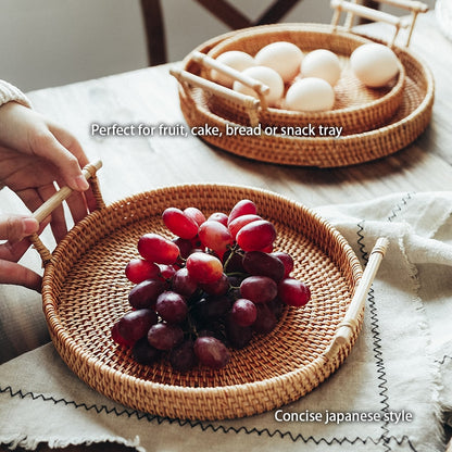 Panier Plateau Rond en Rotin